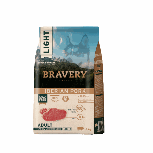 BRAVERY ADULT MEDIUM-GRANDE LIGHT CERDO 4KG