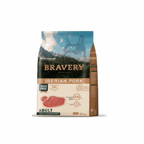 BRAVERY ADULT MEDIUM-GRANDE LIGHT CERDO 12KG