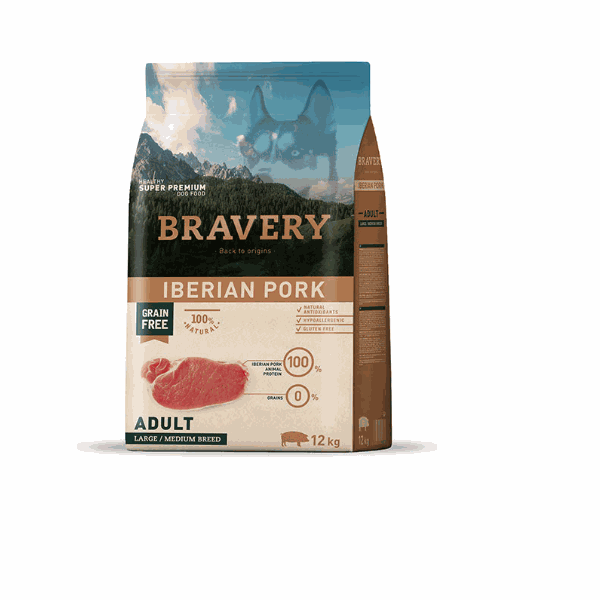 BRAVERY ADULT MEDIUM-GRANDE CERDO 12KG