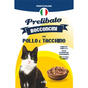 Q.PRELIBATO GATO POUCH POLLO PAVO 85GR.