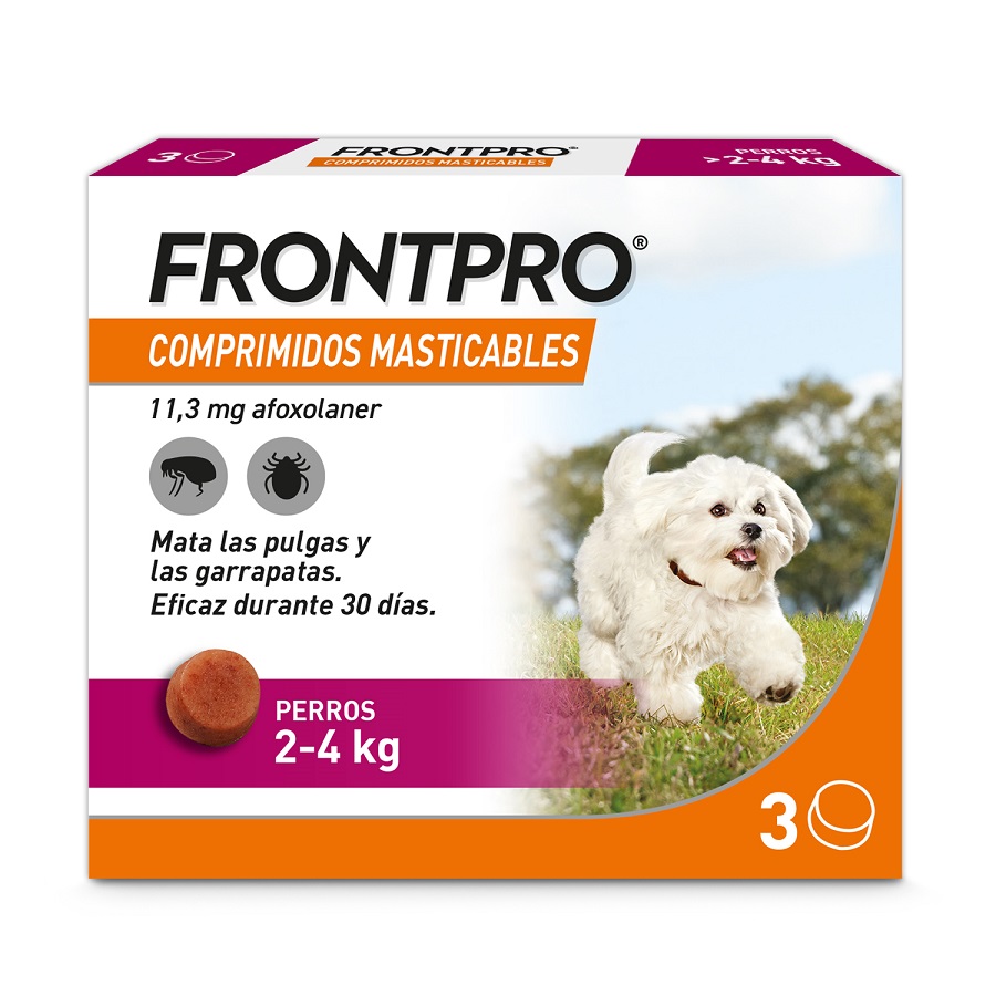 FRONTPRO 11,3mg(2-4KG) Perro Masticable 3Comprimidos