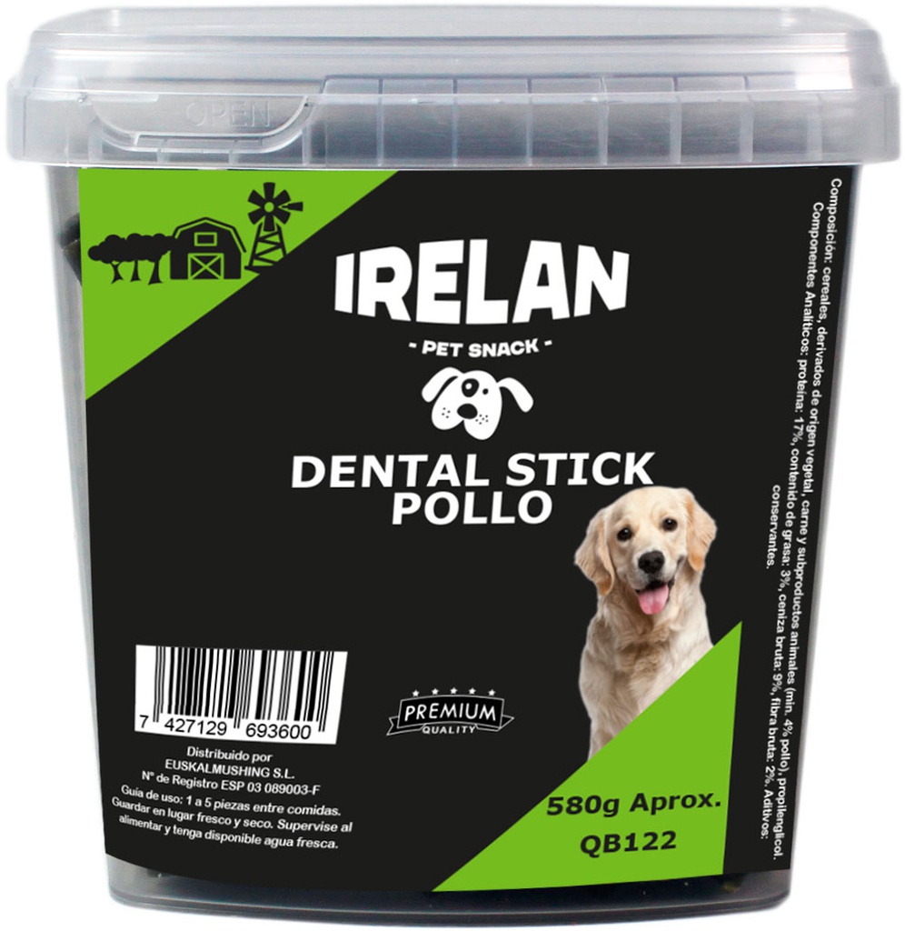 IRELAN DENTAL STICK POLLO 580GR QB122