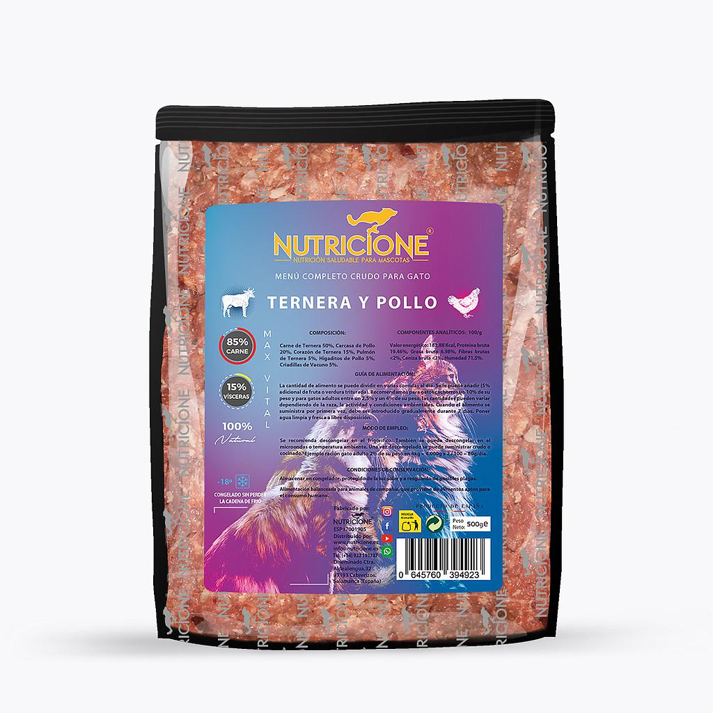 NUTRICIONE MENU GATO TERNERA Y POLLO 500gr.