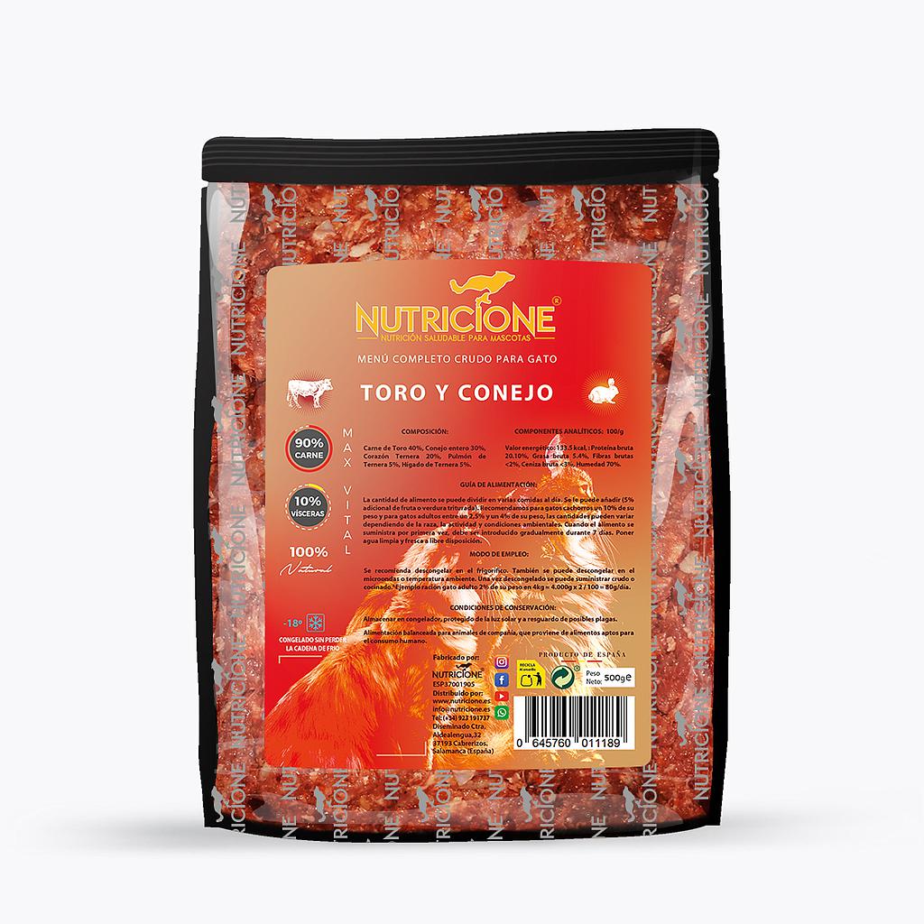 NUTRICIONE MENU GATO TORO Y CONEJO 500gr.