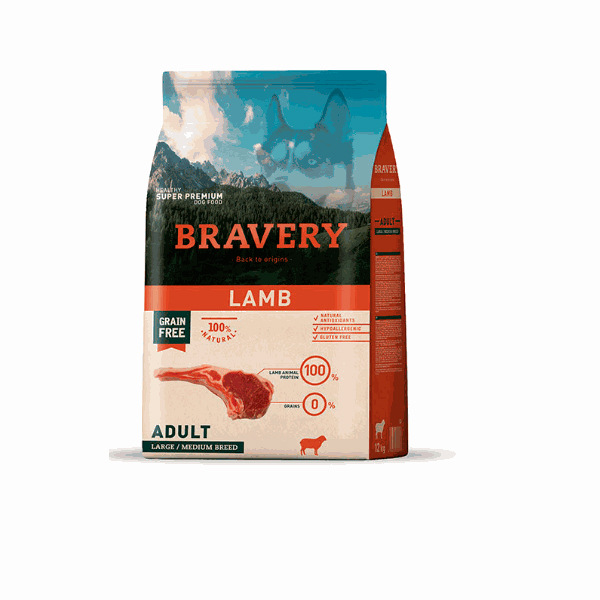 BRAVERY ADULT MEDIUM-GRANDE CORDERO 4KG