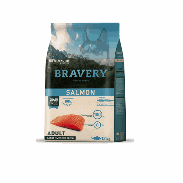 BRAVERY ADULT MEDIUM-GRANDE SALMON 12KG