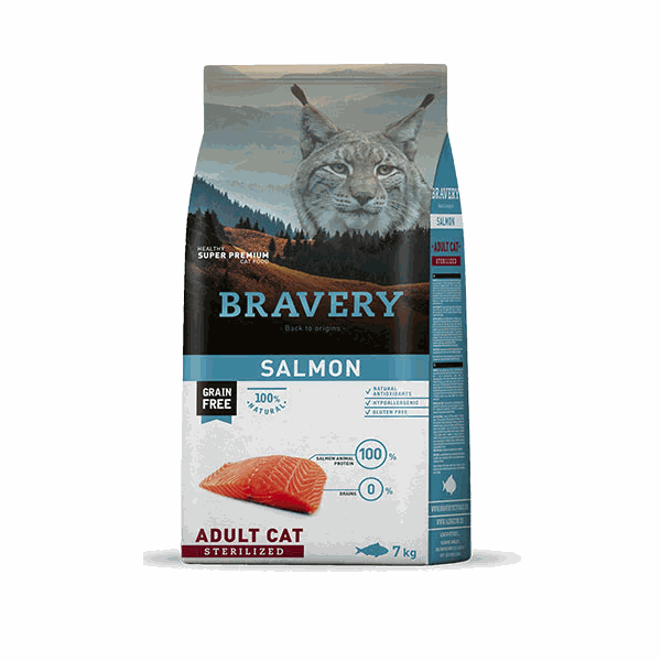 BRAVERY CAT STERILIZED SALMON 7KG