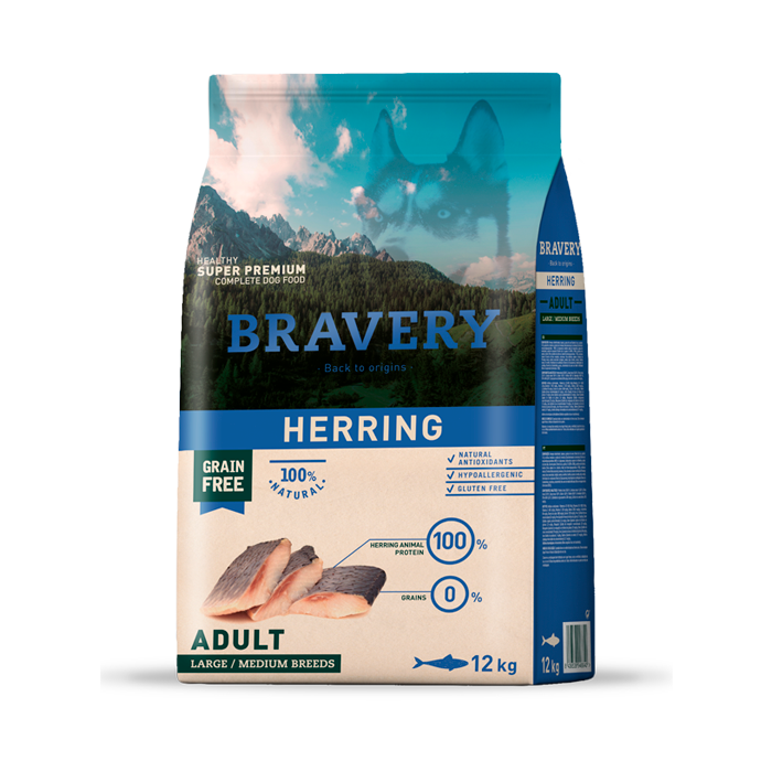 BRAVERY ADULT MEDIUM-GRANDE ARENQUE 12KG