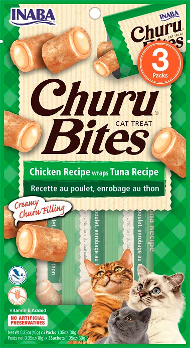 CHURU CAT BITES RECETA ATUN 3P CAJA 12Uds.