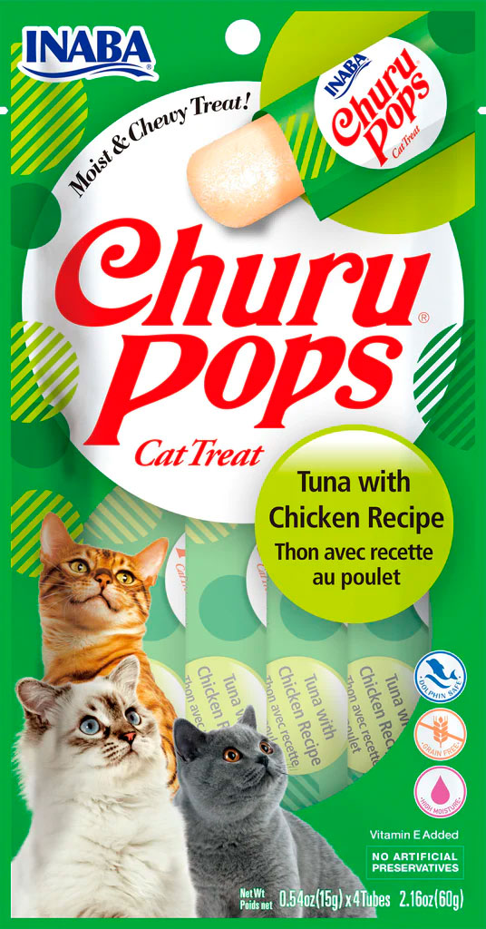 CHURU POPS RECETA ATUN Y POLLO CAJA 12und.DESCATALOGADO