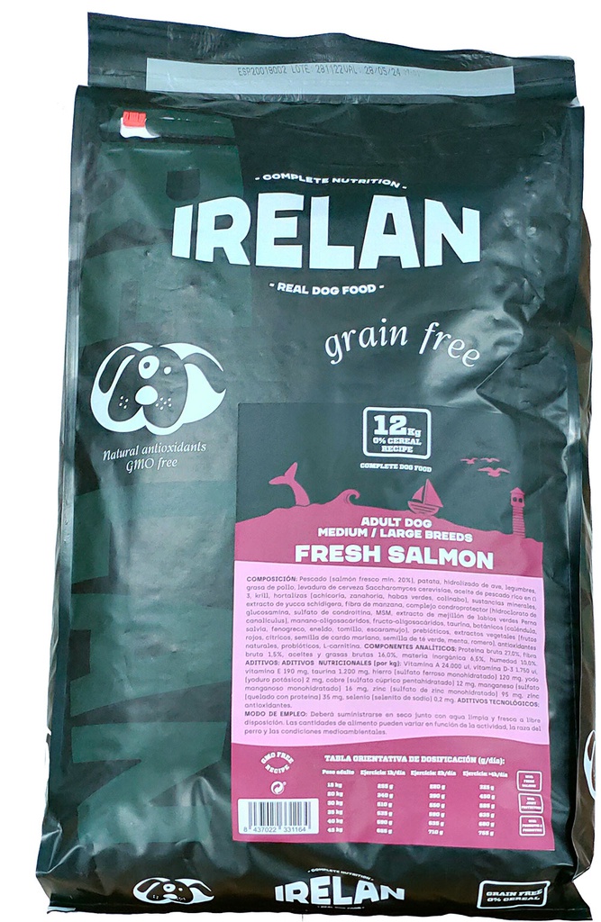 IRELAN GRAIN FREE ADULT DOG FRESH SALMON 12kg